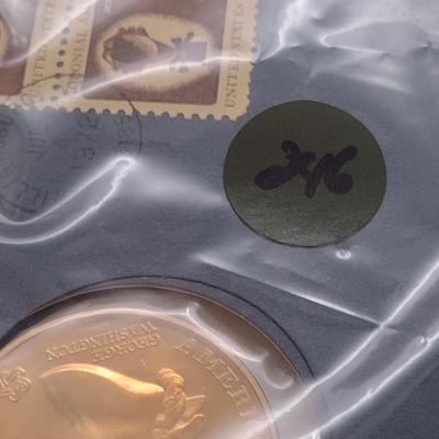 1972 U. S. Mint American Revolution Bicentennial Commemorative Medal and First Issue Stamp (#246)