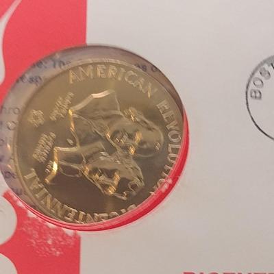 1973 U. S. Mint American Revolution Bicentennial Commemorative Medal and First Issue Stamp (#250)