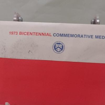 1973 U. S. Mint American Revolution Bicentennial Commemorative Medal and First Issue Stamp (#250)