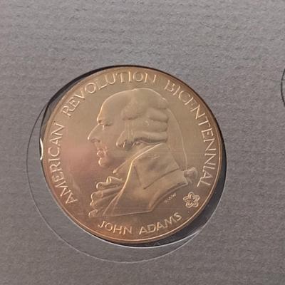 1974 U. S. Mint American Revolution Bicentennial Commemorative Medal and First Issue Stamp (#251)