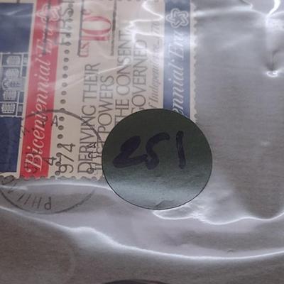 1974 U. S. Mint American Revolution Bicentennial Commemorative Medal and First Issue Stamp (#251)