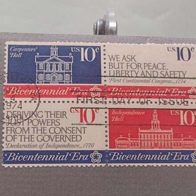 1974 U. S. Mint American Revolution Bicentennial Commemorative Medal and First Issue Stamp (#251)