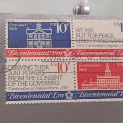 1974 U. S. Mint American Revolution Bicentennial Commemorative Medal and First Issue Stamp (#252)