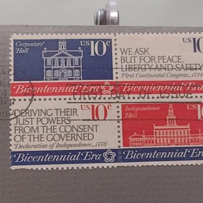 1974 U. S. Mint American Revolution Bicentennial Commemorative Medal and First Issue Stamp (#253)