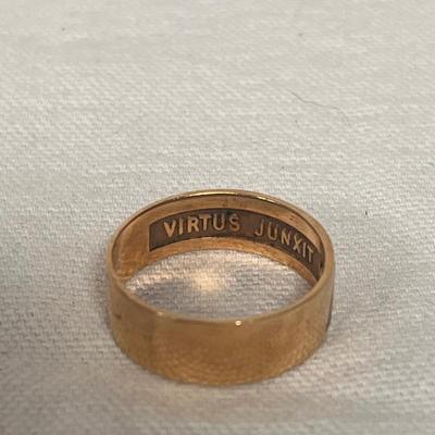 10K 'Virtus Junxit Mors Non Separabit' Masonic Ring and More w/ Sterling (BBC-DZ)