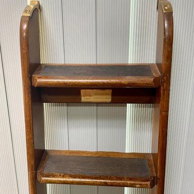 Queen Mary Memorabilia Lot - Wooden Bunk Bed Ladder and 2 Champagne Glasses