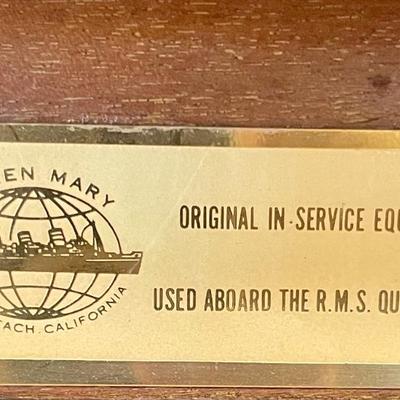 Queen Mary Memorabilia Lot - Wooden Bunk Bed Ladder and 2 Champagne Glasses