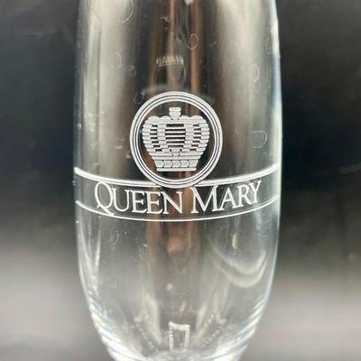 Queen Mary Memorabilia Lot - Wooden Bunk Bed Ladder and 2 Champagne Glasses