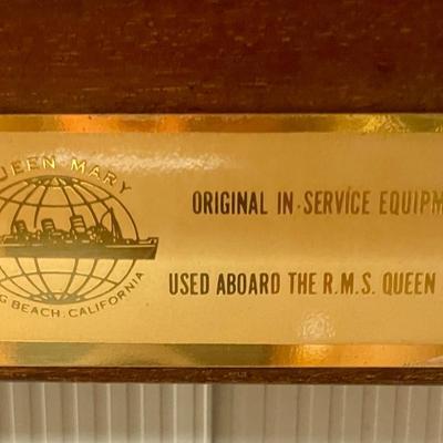 Queen Mary Memorabilia Lot - Wooden Bunk Bed Ladder and 2 Champagne Glasses
