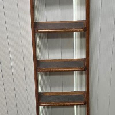 Queen Mary Memorabilia Lot - Wooden Bunk Bed Ladder and 2 Champagne Glasses