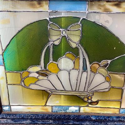 Framed Stained Glass Window Hanging Art