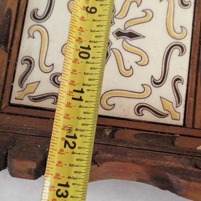 Hand Carved Wooden & Tiled Serving Tray
