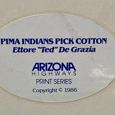 DeGrazia Painting: Pima Indians Picking Cotton
