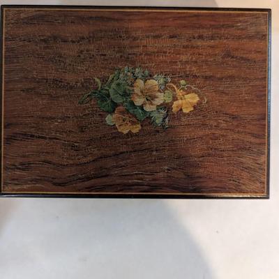 Variety Of Wooden Boxes Vintage Made In Switzerland Swiss Music Box Playing Cards Box & Jewelry Box