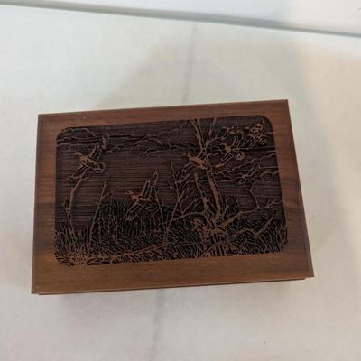 Variety Of Wooden Boxes Vintage Made In Switzerland Swiss Music Box Playing Cards Box & Jewelry Box