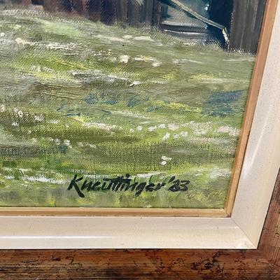 Framed Art: Farm Field and Barns Landscape