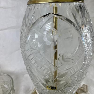 Crystal decanters, Silver plated rim bowl Lidded cystal candy bowls