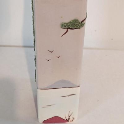 Vintage Weil Ware Pottery Hand Decorated Ming Tree Vase