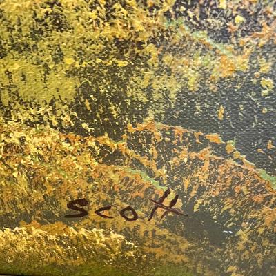 Scott oil Large Painting in Gilt frame