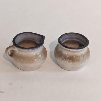 M. A. Hadley Pottery Mini Cow Creamer & Pig Sugar Bowl