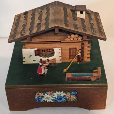 Vintage Swiss Cottage Music Box