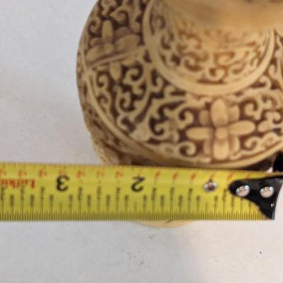 Signed Vintage Norleans Off-White Cinnabar Vase Asian Style