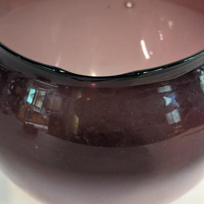 Hand Blown Amethyst Glass Bowl