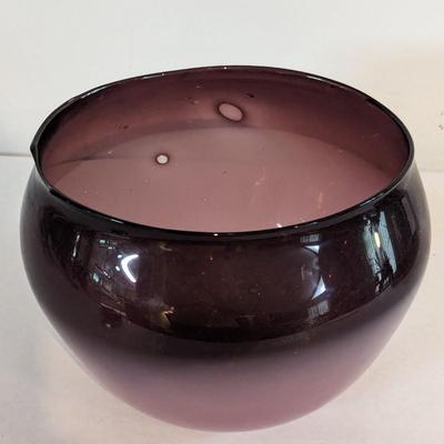 Hand Blown Amethyst Glass Bowl