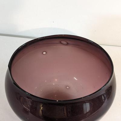 Hand Blown Amethyst Glass Bowl
