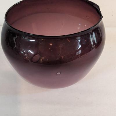 Hand Blown Amethyst Glass Bowl