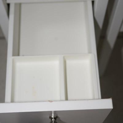 GOOD SIZE END TABLES WITH STORAGE TRAYS . THESE WOULD WORK IN THE DORM ROOM OR SMALL SPACE