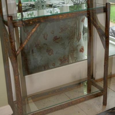 TRACY PORTER DESIGN HALL ENTRY STAND W/ MIRROR AND SHELVES