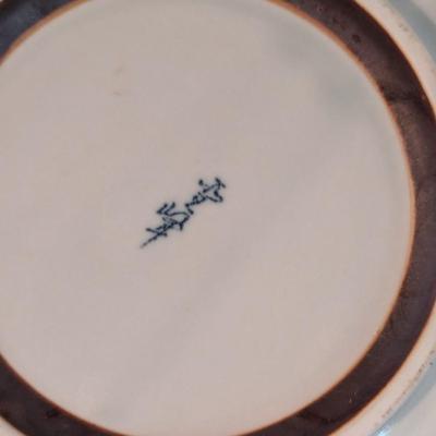 Marked Japanese Blue & White Centerpiece Fruit Bowl
