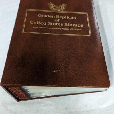 Golden Replicas of United States Stamps Album 22k Gold Book