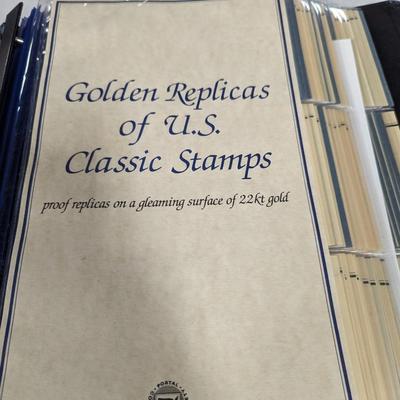 Golden Replicas of United States Classic Stamps Album 22k Gold Booklet