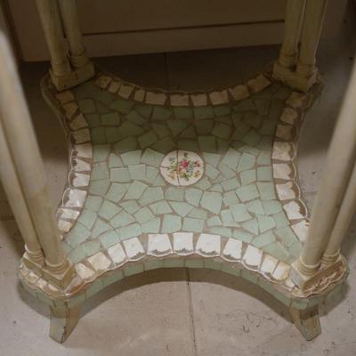 TRACY PORTER DESIGN TILE TOP MOSAIC OVAL TOP OCCASIONAL TABLE OF FRENCH COUNTRY LOOK