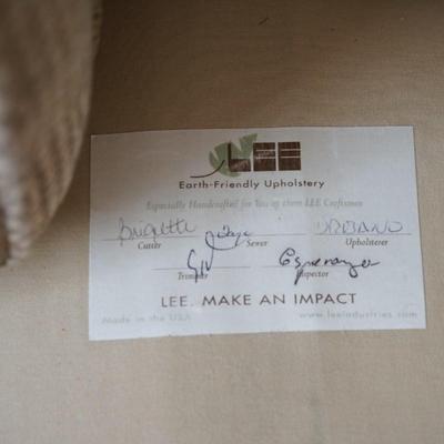 LEE CRAFTSMAN THREE SECTIONAL SOFA OF GOOD QUALITY BEIGE COLOR.WOVEN SOFT FABRIC