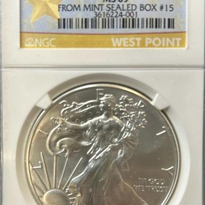 STRUCK AT WEST POINT MINT 2012 W EAGLE 1$ FIRST RELEASES MS 69 from mint sealed box #15