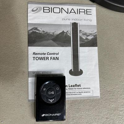 BIONAIRE TOWER FAN W/REMOTE & FLUORESCENT PORTABLE LAMP