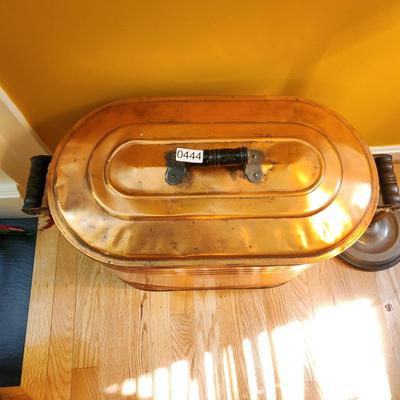 Antique Copper Wash Boiler w Lid