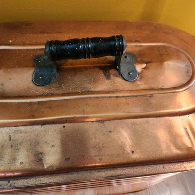 Antique Copper Wash Boiler w Lid