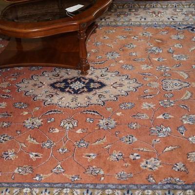 ORIENTAL RUG. 9' BY 13' WOOL