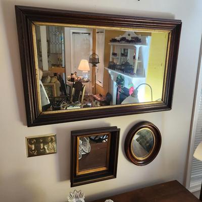 Lot of 3 Framed Wall Mirrors