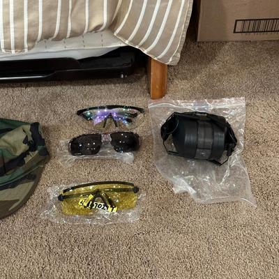 SAFETY GLASSES, EAR PROTECTION, MARINES UTILITY COVER AND HUNTING POUCHES