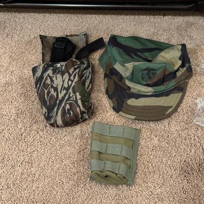 SAFETY GLASSES, EAR PROTECTION, MARINES UTILITY COVER AND HUNTING POUCHES