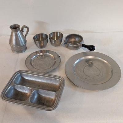 Wilton Aremetale Divided Serving Tray Leonard Pewter Jefferson Cup RWP Pewter