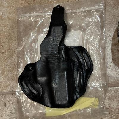 EAR PROTECTION, SAFETY GLASSES, GLOCK 19/23 THUMB BREAK SCABBARD AND GLOCK RPM-I MOUNT