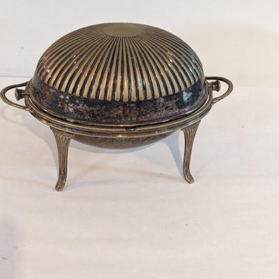 Antique Buffet Server Dome Roll Top Silverplate Victorian Marked