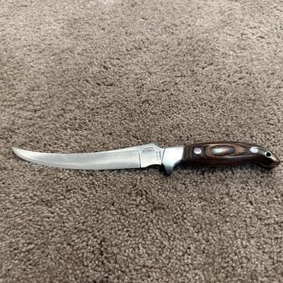 LAKOTA FISH HAWK FIXED BLADE KNIFE WITH LEATHER SHEATH