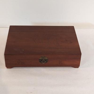 Vintage Nautical Wooden Jewelry Box Sail Boat/Ship